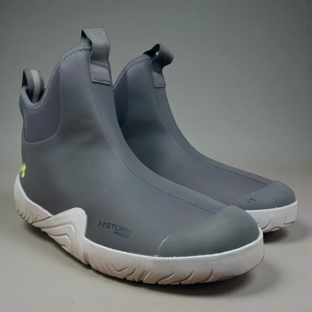 Under Armour Storm Proof deck Boots Mens 11 Grey Neon Waterproof 3026906-101